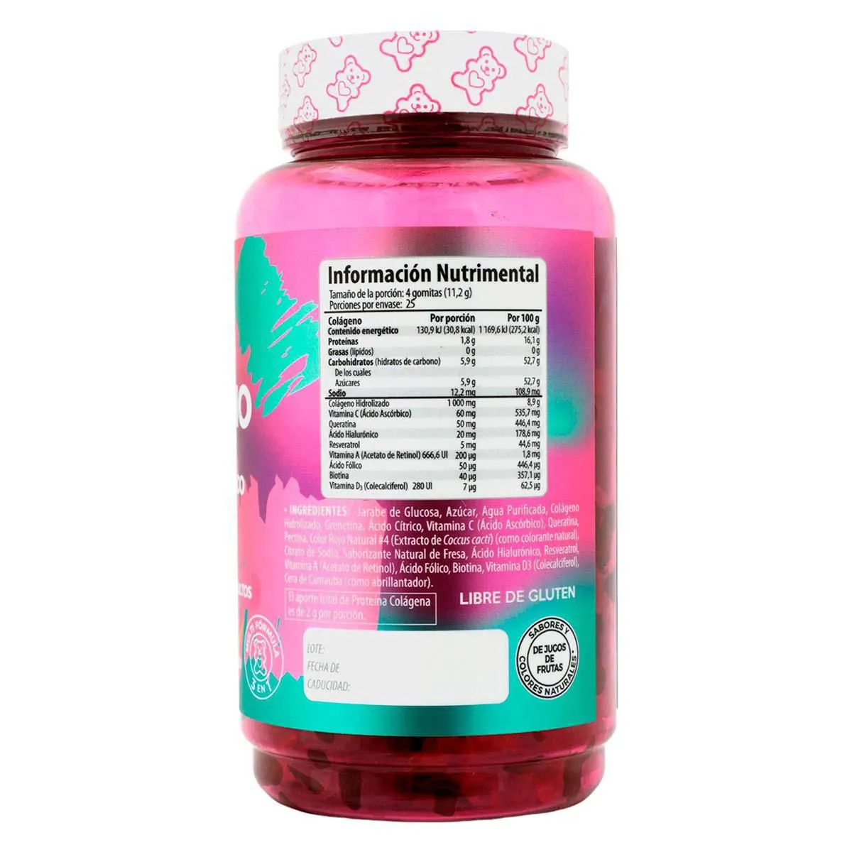 Suplemento Alimenticio Colágeno Belabear + Biotina 100 Gomitas