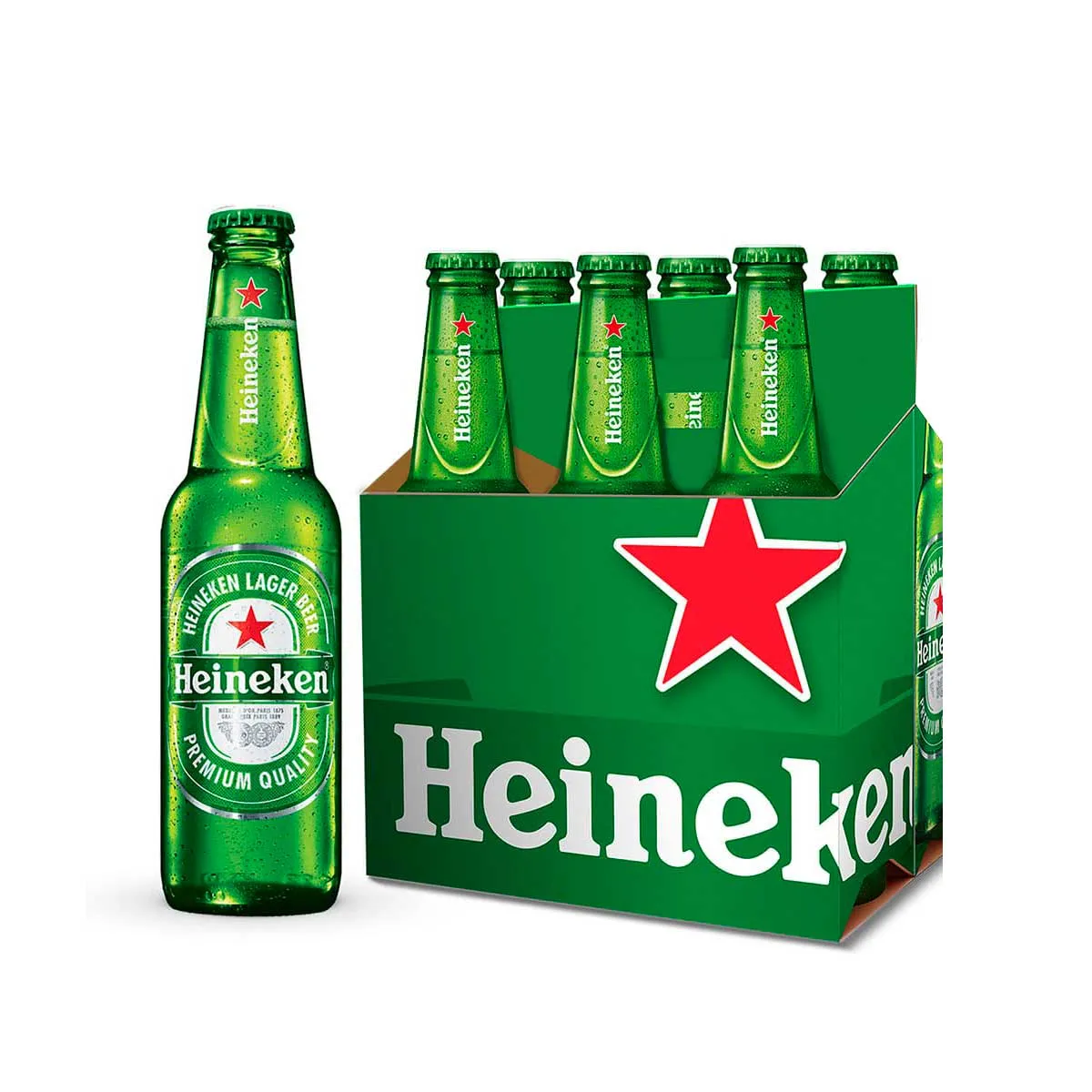Cerveza Premium Heineken 6 Botellas de 355 ml c/u