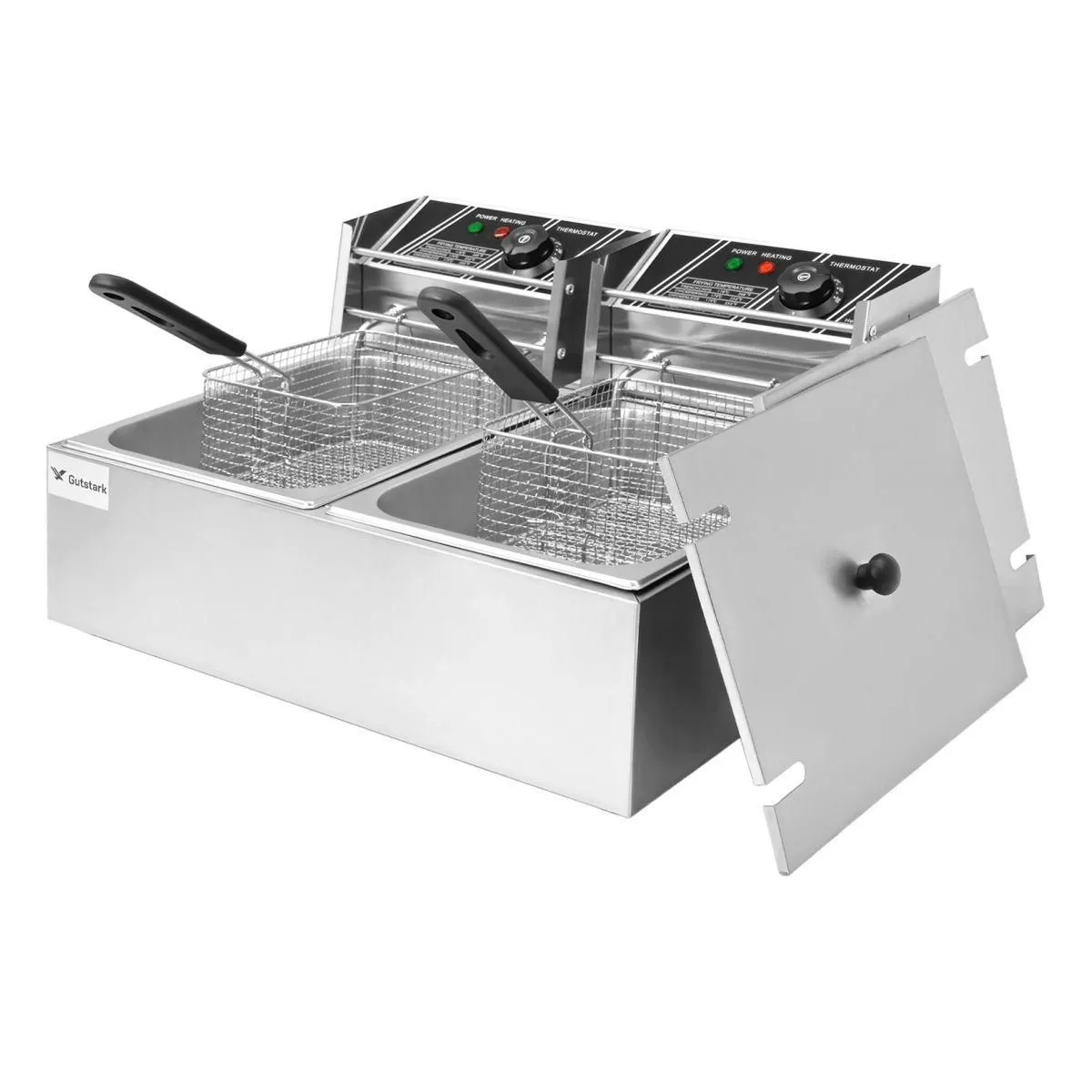 Freidora Electrica Doble Bandeja 12l Acero Inoxidable Gutstark Home