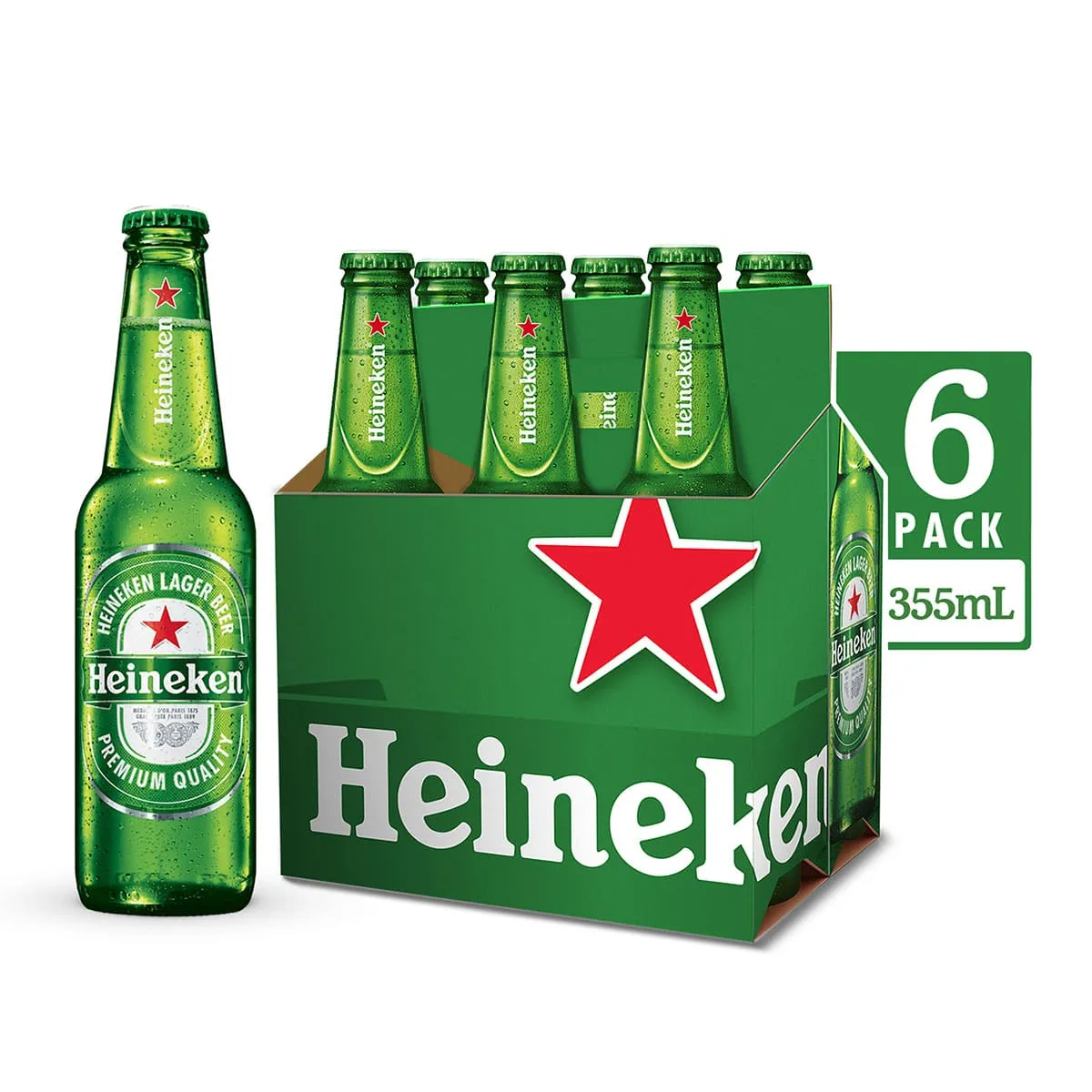 Cerveza Premium Heineken 6 Botellas de 355 ml c/u