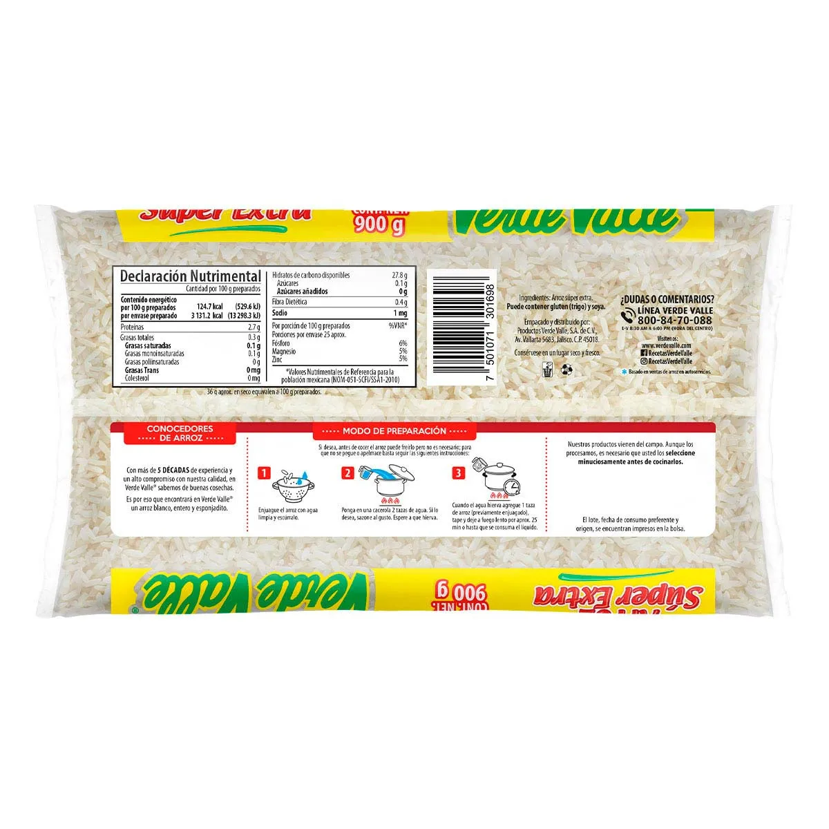 Arroz Verde Valle Super Extra 900g