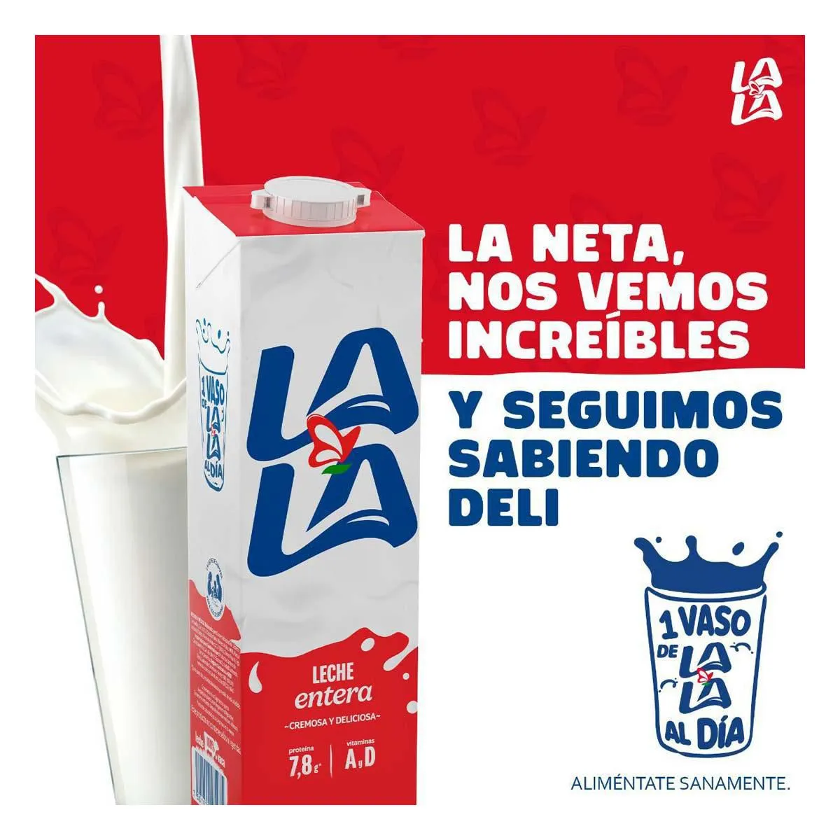 Leche Entera Lala UHT Cartón 1L