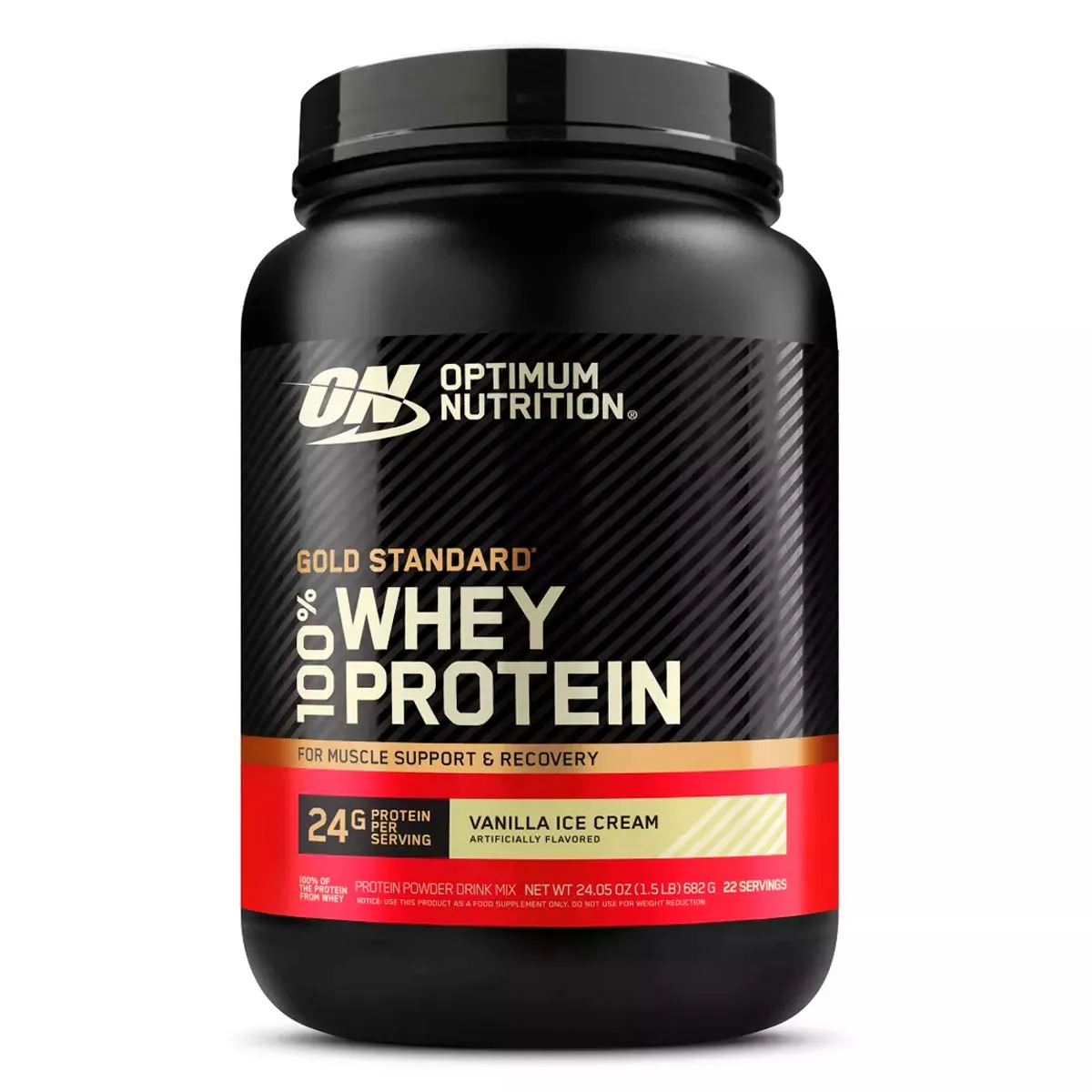 Suplemento Alimenticio Optimum Nutrition Gold Standard 100% Whey Vainilla 1.5Lbs Bote