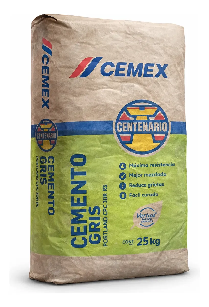 Cemento Gris Cemex Portland Centenario Saco De 25 Kg Cpc-30r