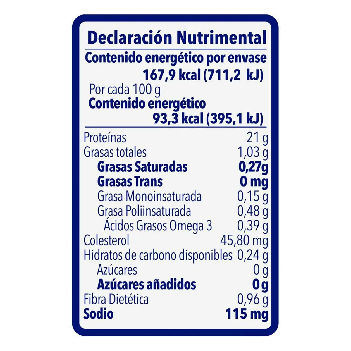 Atún Marina Azul en Agua Bajo en Sodio 180g