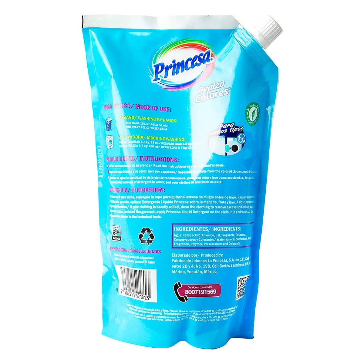 Detergente Liquido Princesa Biodegradable 805ml Referencia: 3825169