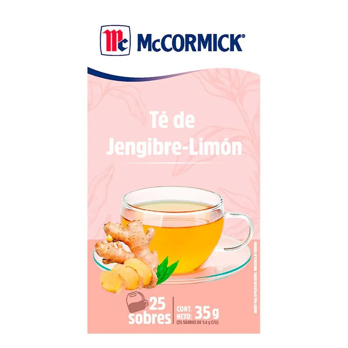 Té Mccormick De Jengibre-Limón Con 25 Sobres