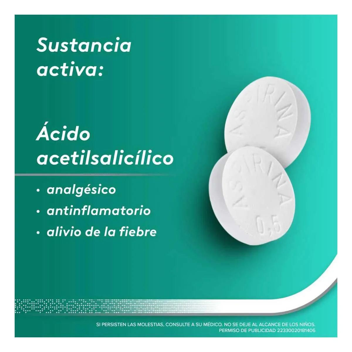 Aspirina Dolor de Cabeza y Fiebre 40 Tabletas 500mg