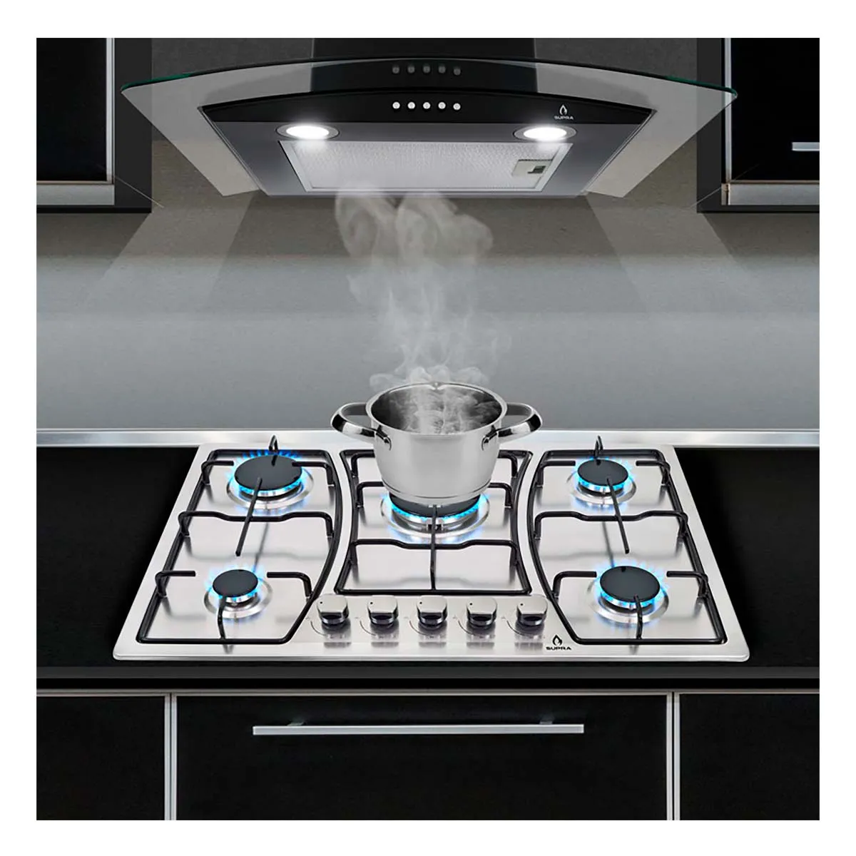 Parrilla a Gas Empotrable Supra de 76cm con 5 Quemadores Zegna