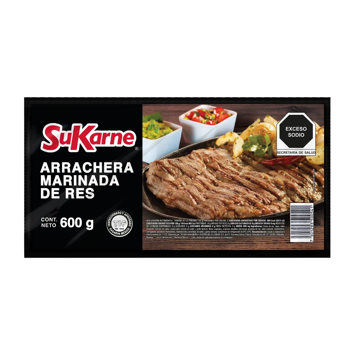 Arrachera Sukarne de Res 600g
