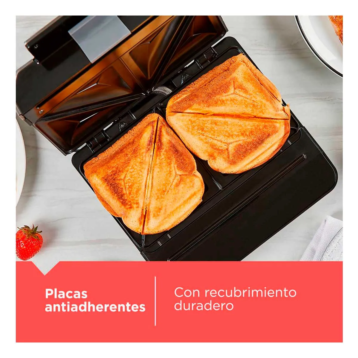 Sandwichera Black and Decker 2 Porciones Easy Clean 750W SM602F-1BDLA Negra