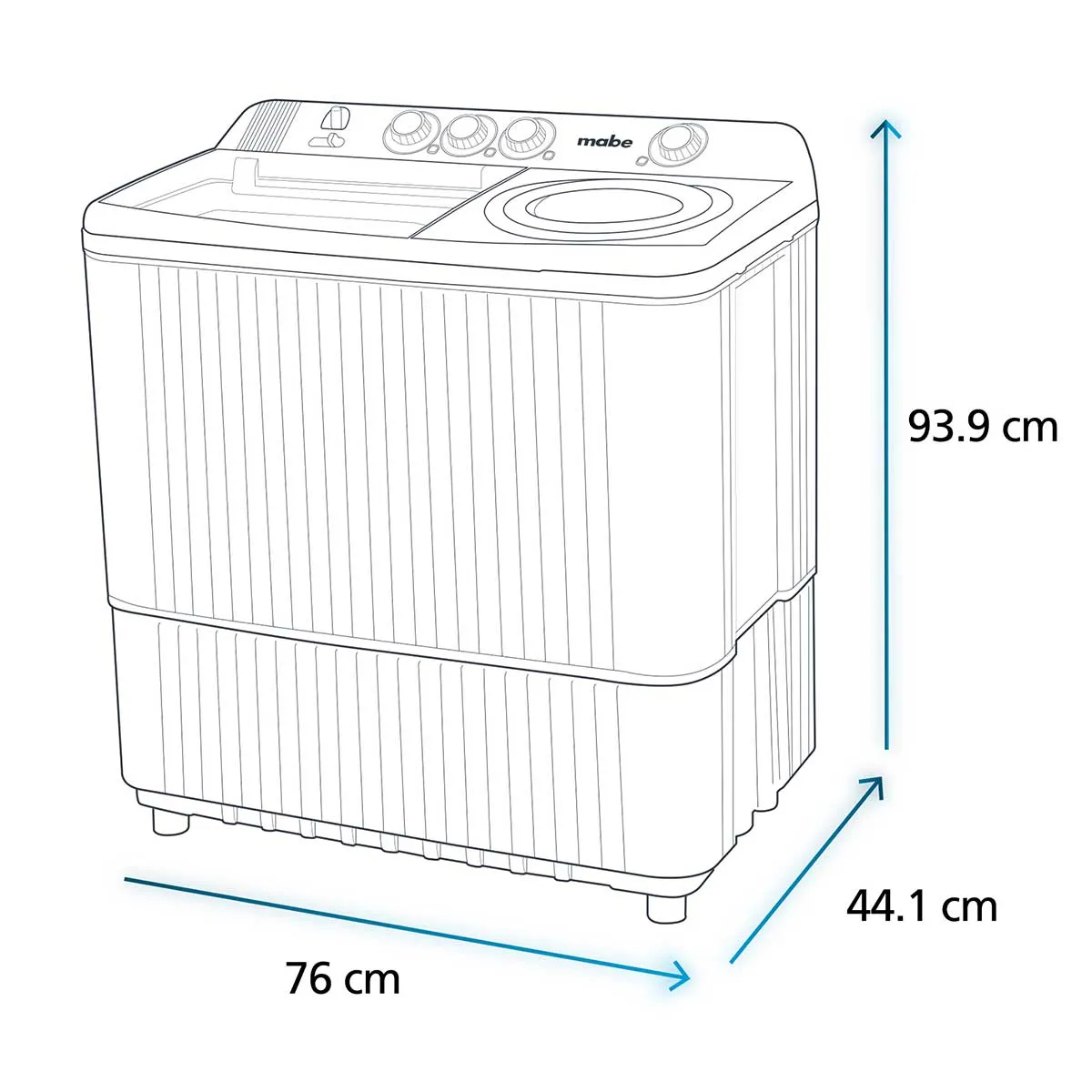 Lavadora Semiautomática Mabe 2 Tinas 11 kg Blanca LMDX1123HBAB0
