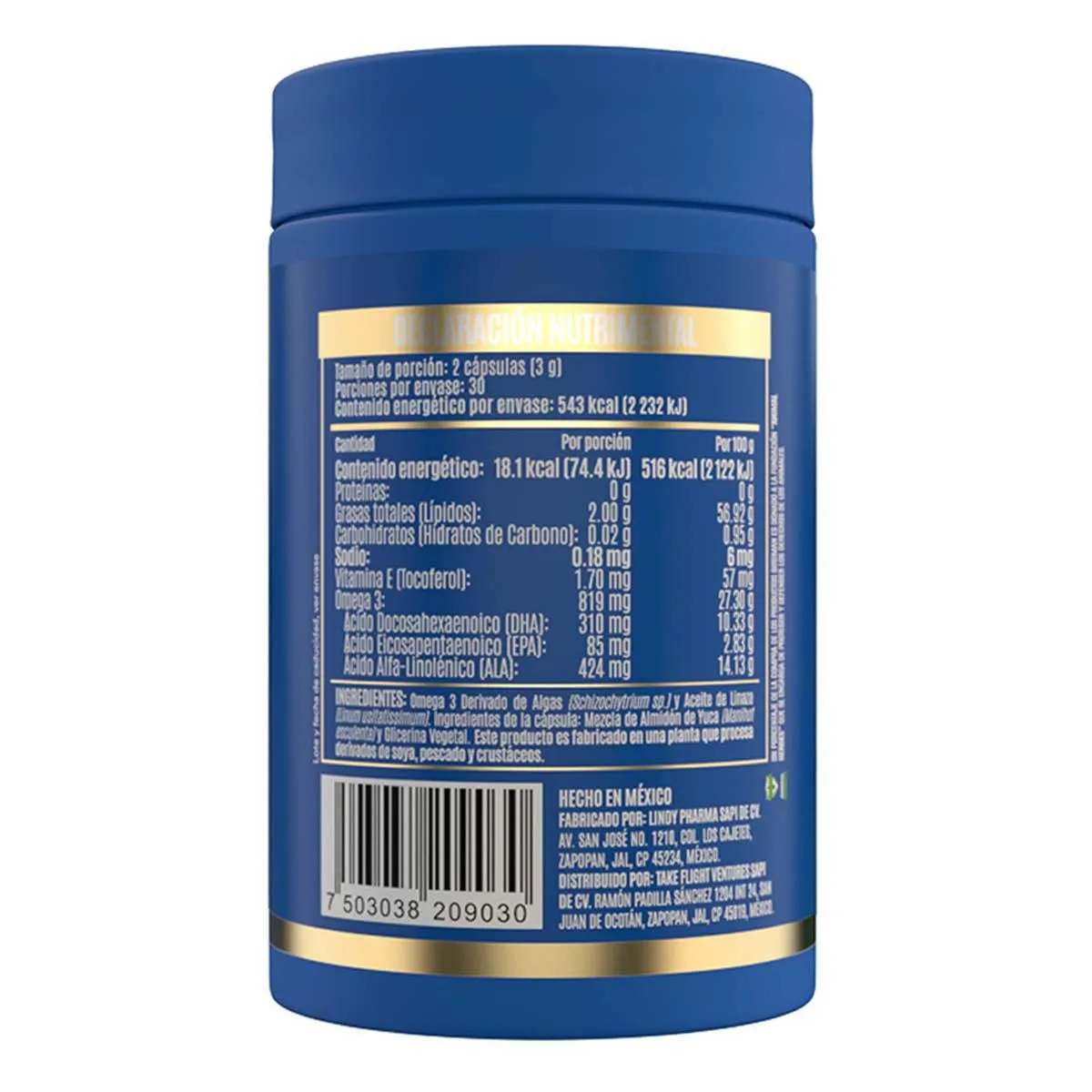 Suplemento Alimenticio Birdman Full Spectrum Omega 3 60 Cápsulas