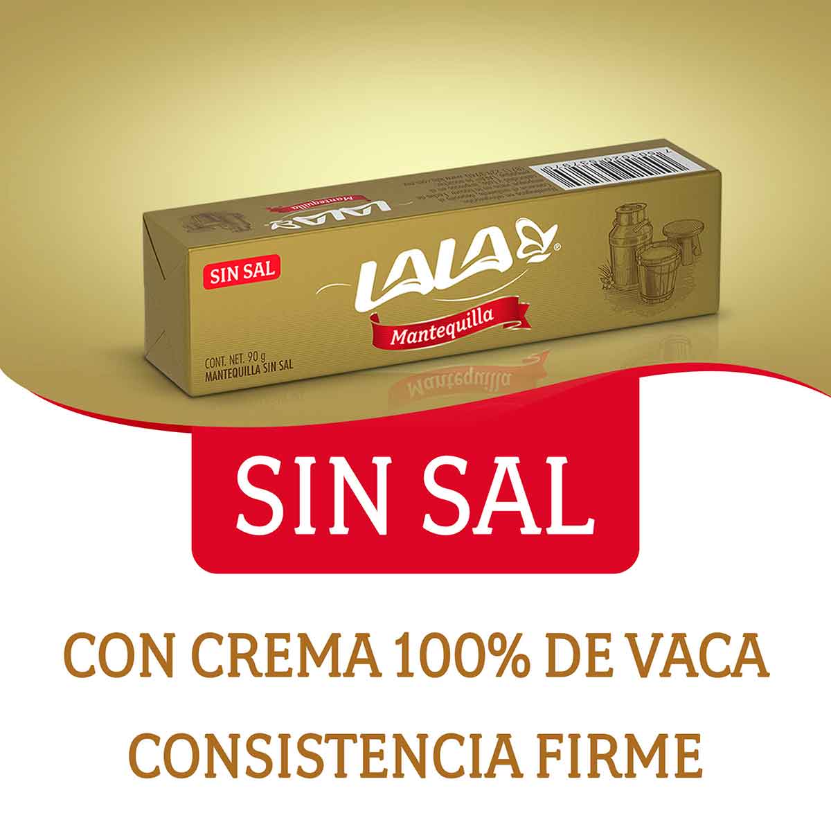 Mantequilla Lala sin Sal Barra 90g
