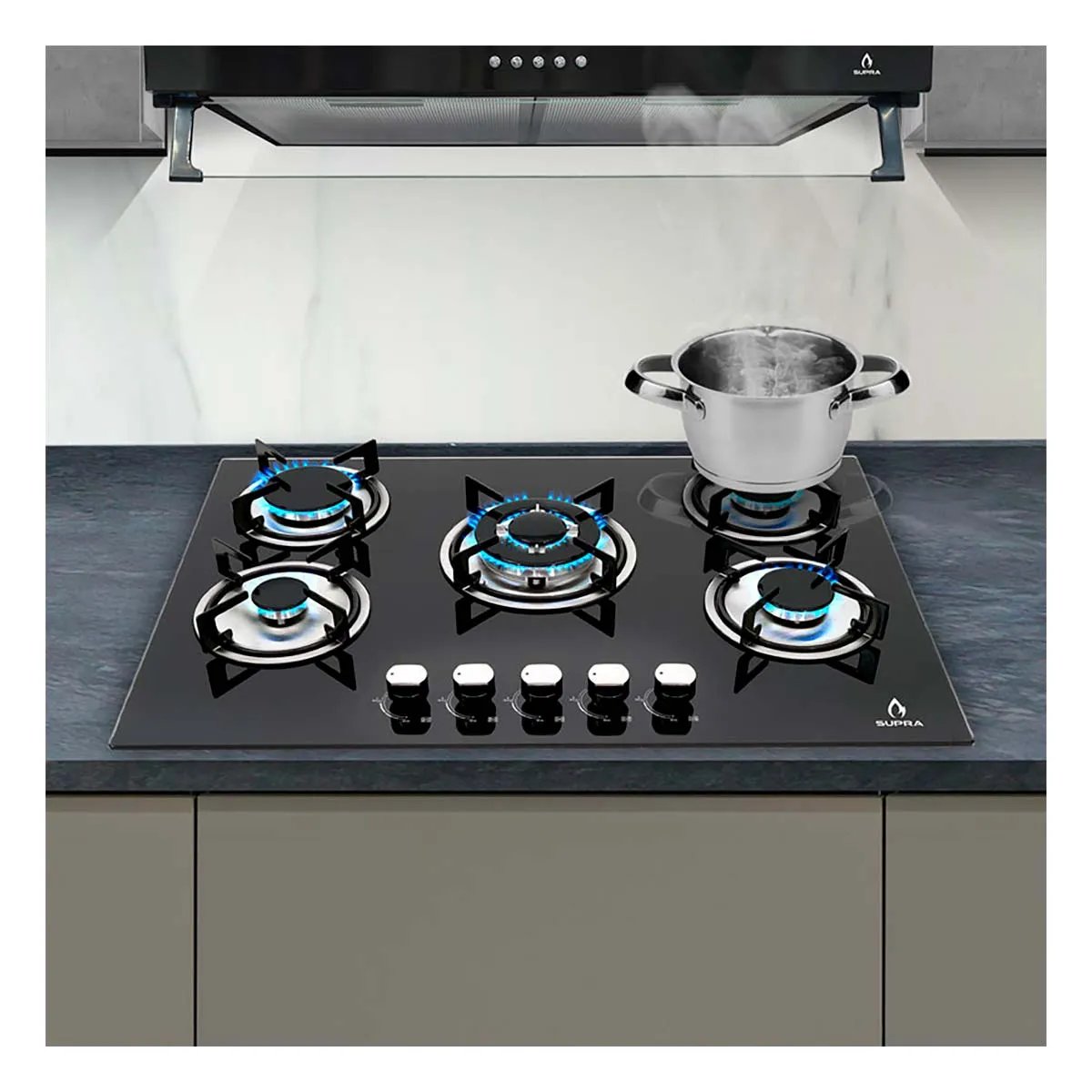 Parrilla a Gas Empotrable Supra Brioni de 76 cm con 5 Quemadores