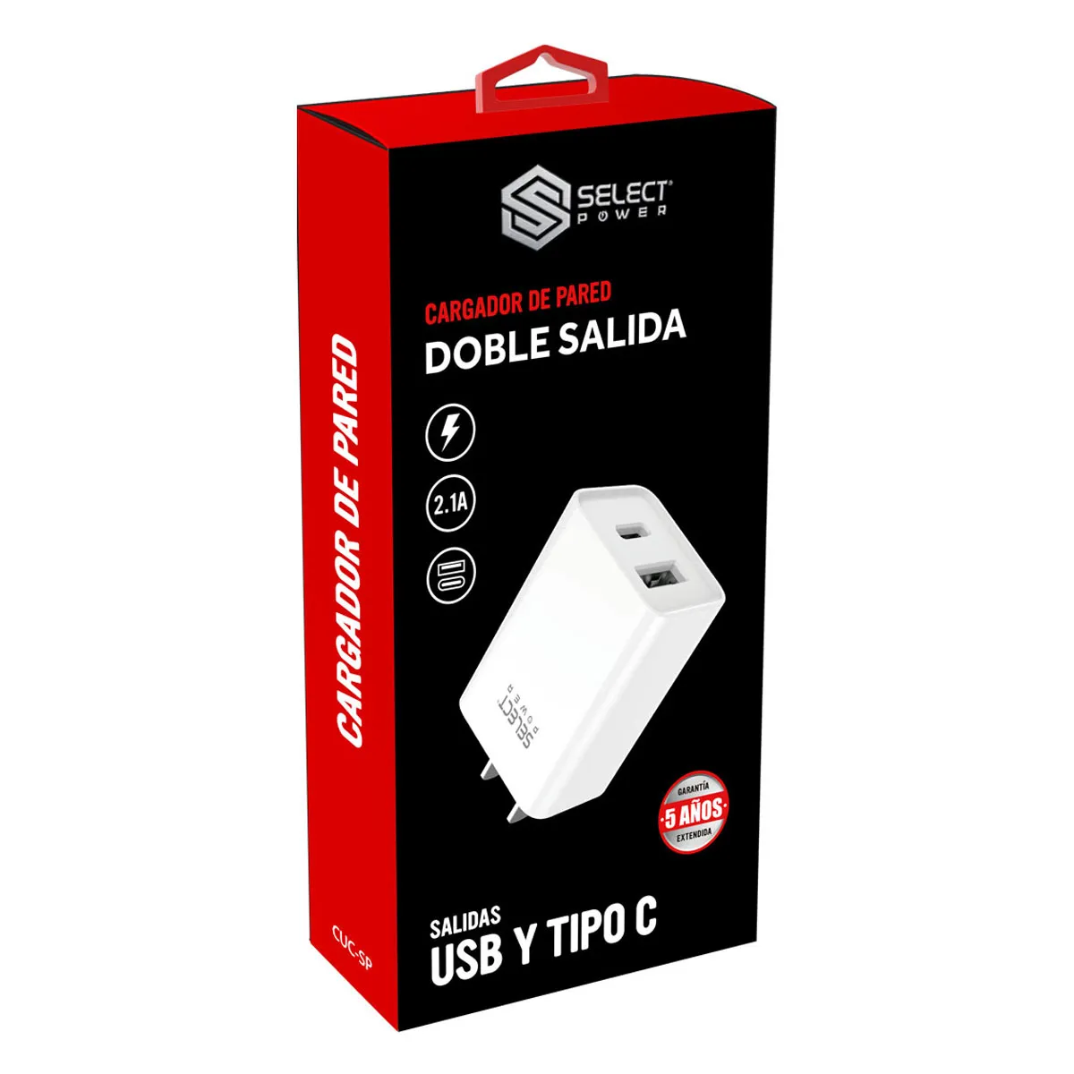 Cargador Doble Salida USB y tipo C Select Sound CUC-SP
