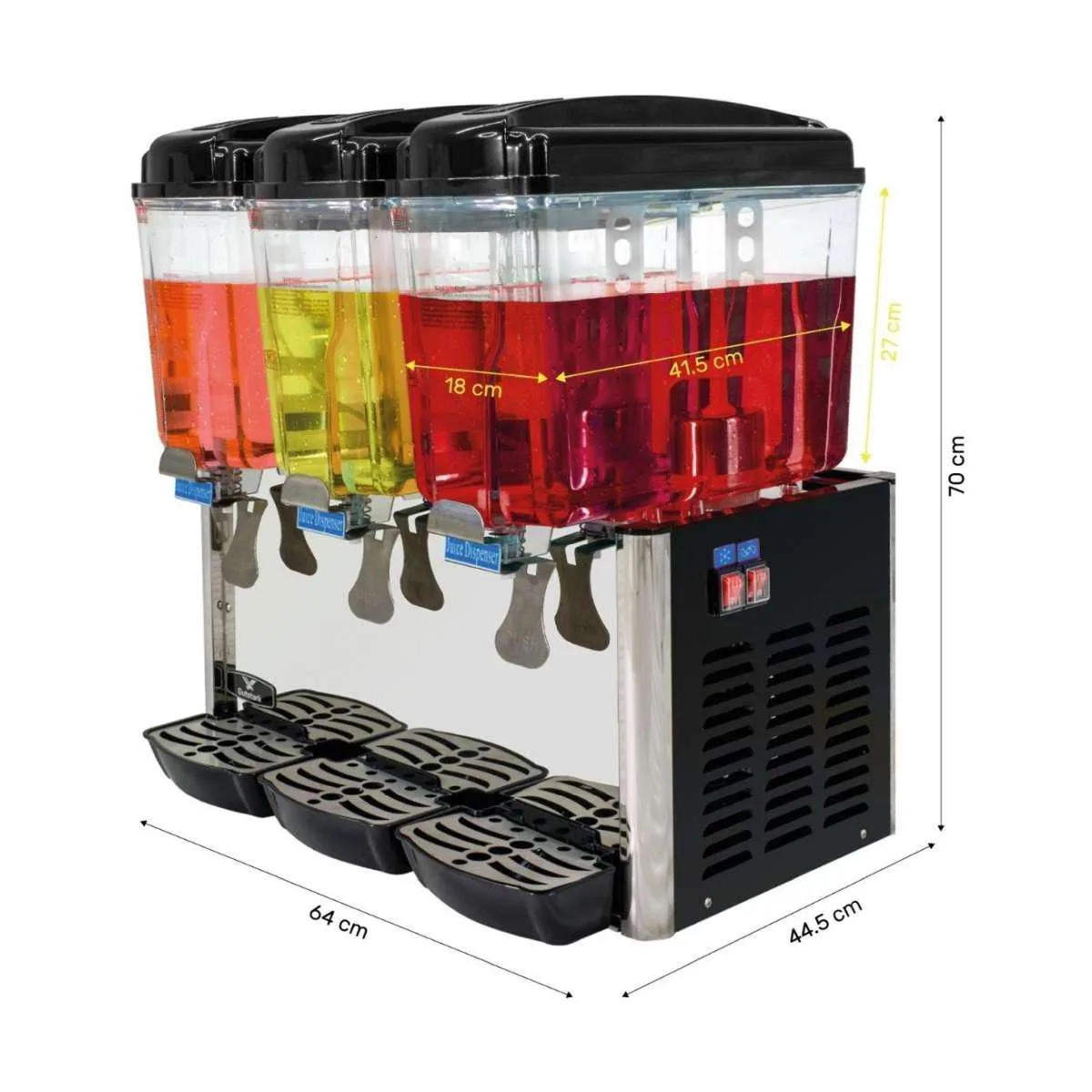 Dispensador Aguas Frescas Jugos 18 L Enfriador 3 Tanques Gutstark Home