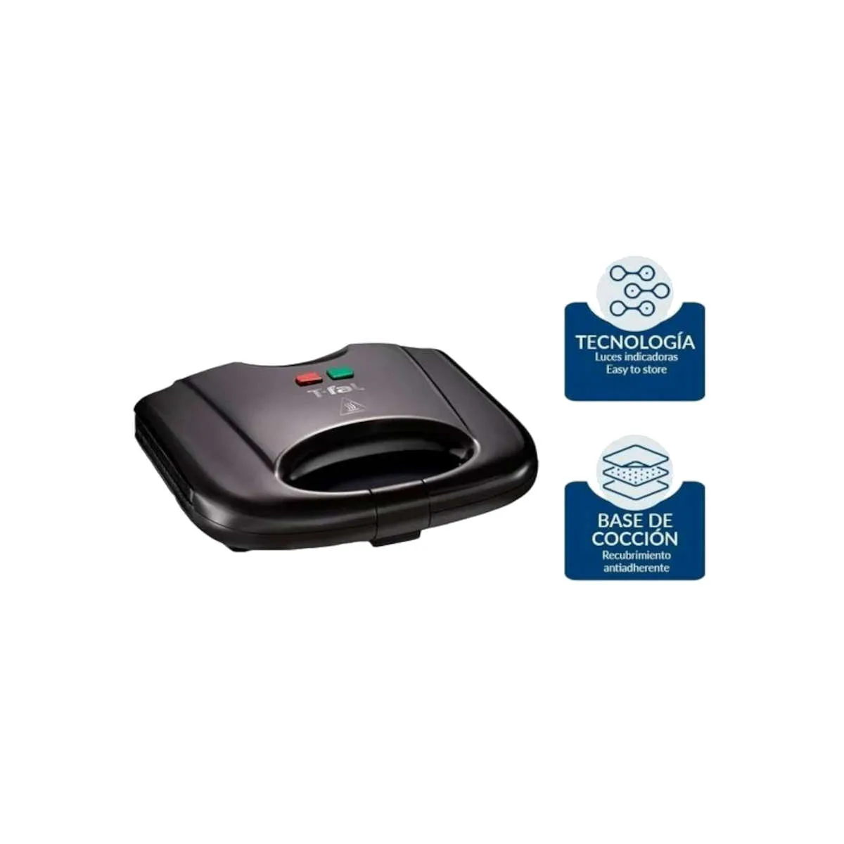 Sandwichera Antiadherente T-Fal Negro SM2118MX