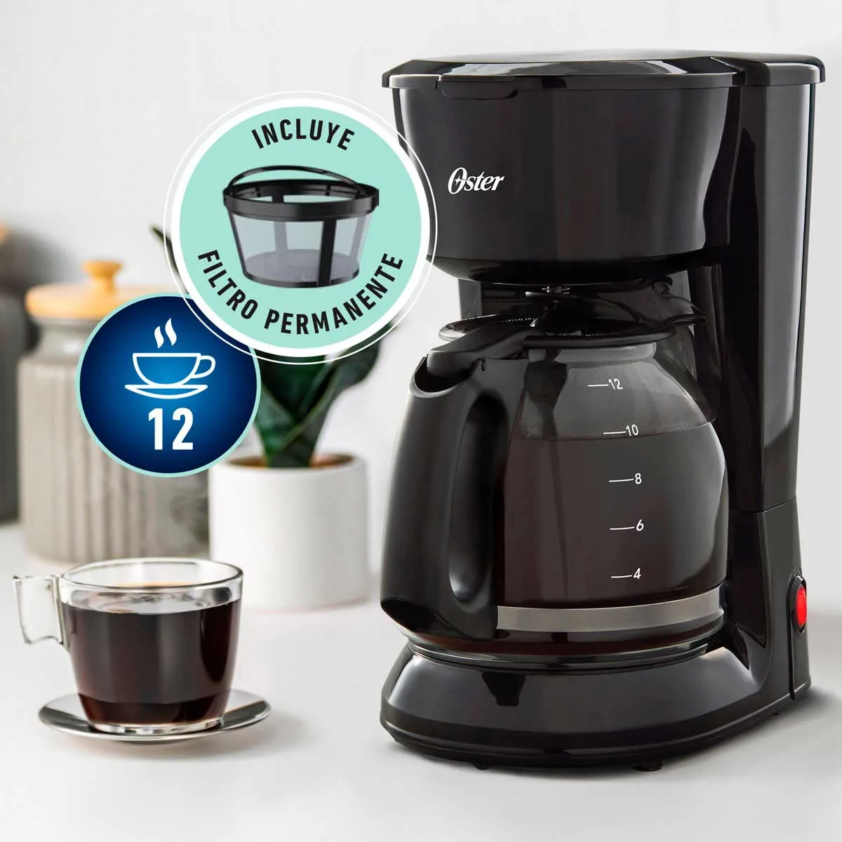 Cafetera Oster Negro BVSTDC12-013