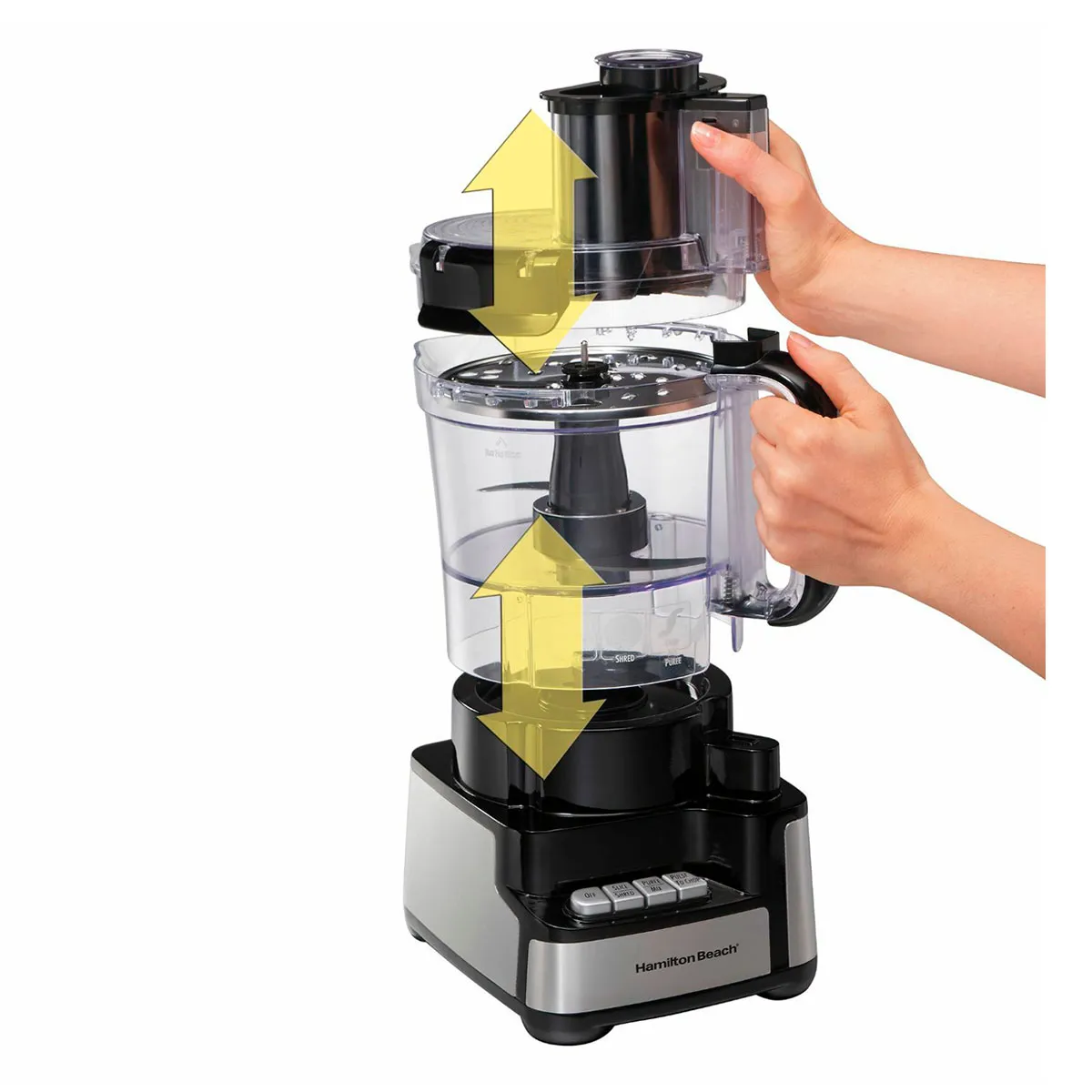 Procesador de Alimentos Hamilton Beach 12 Tazas 450W 120V Stack & Snap 70725 Negro