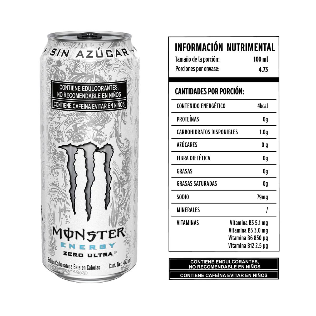 Bebida energética Monster Zero Ultra lata de 473ml