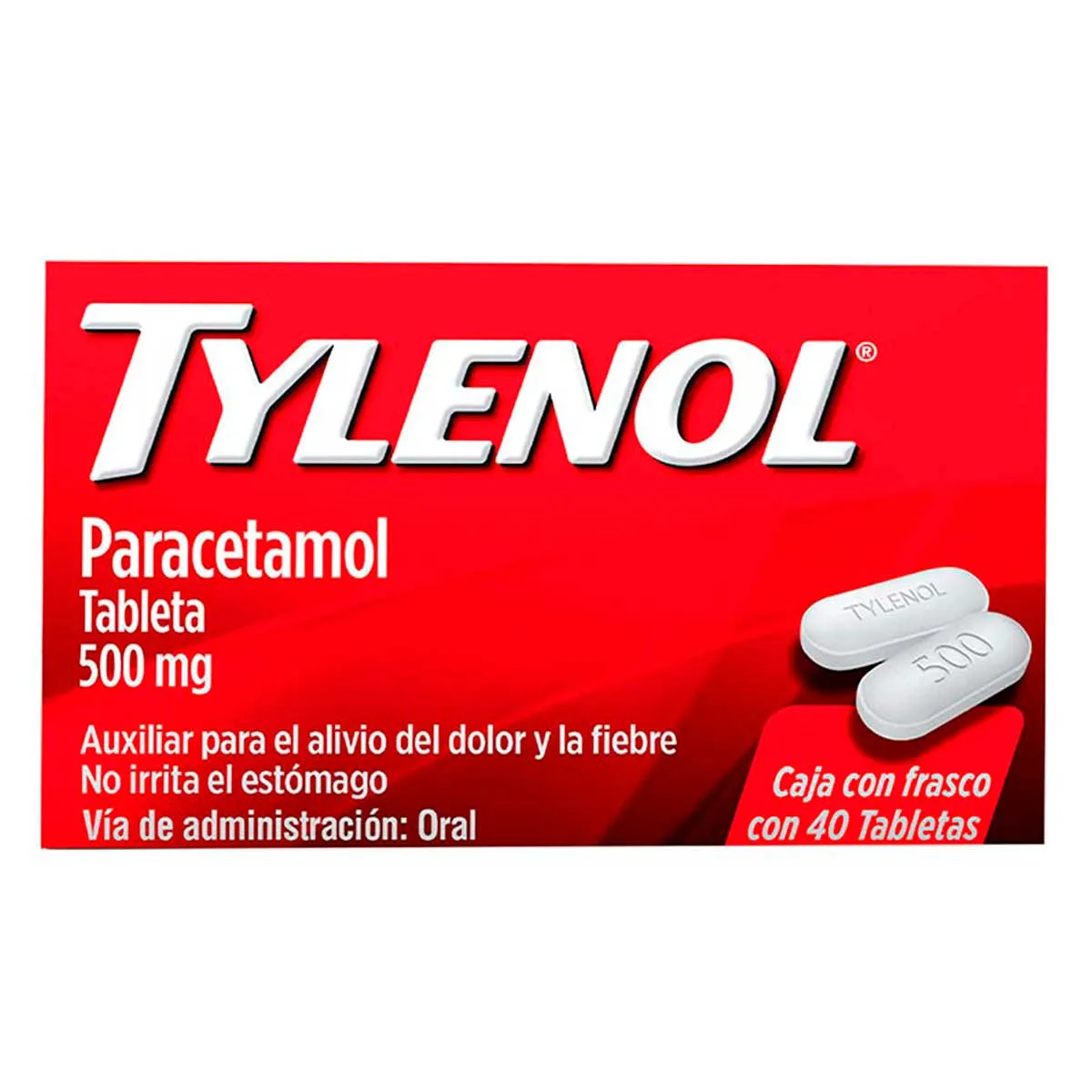 Tabletas Paracetamol Tylenol 40 Tabletas 500mg