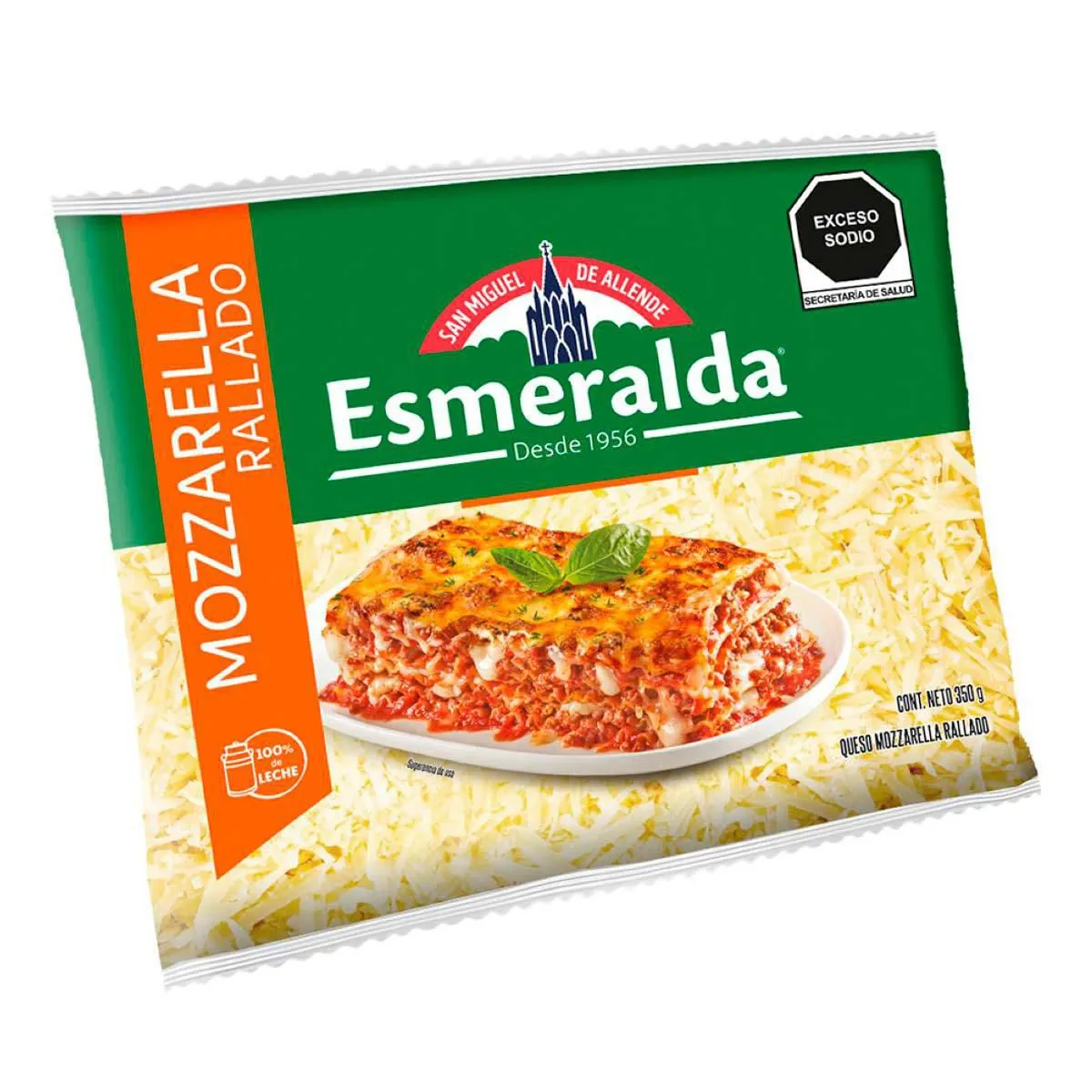 Queso Mozzarella Esmeralda Rallado 350g
