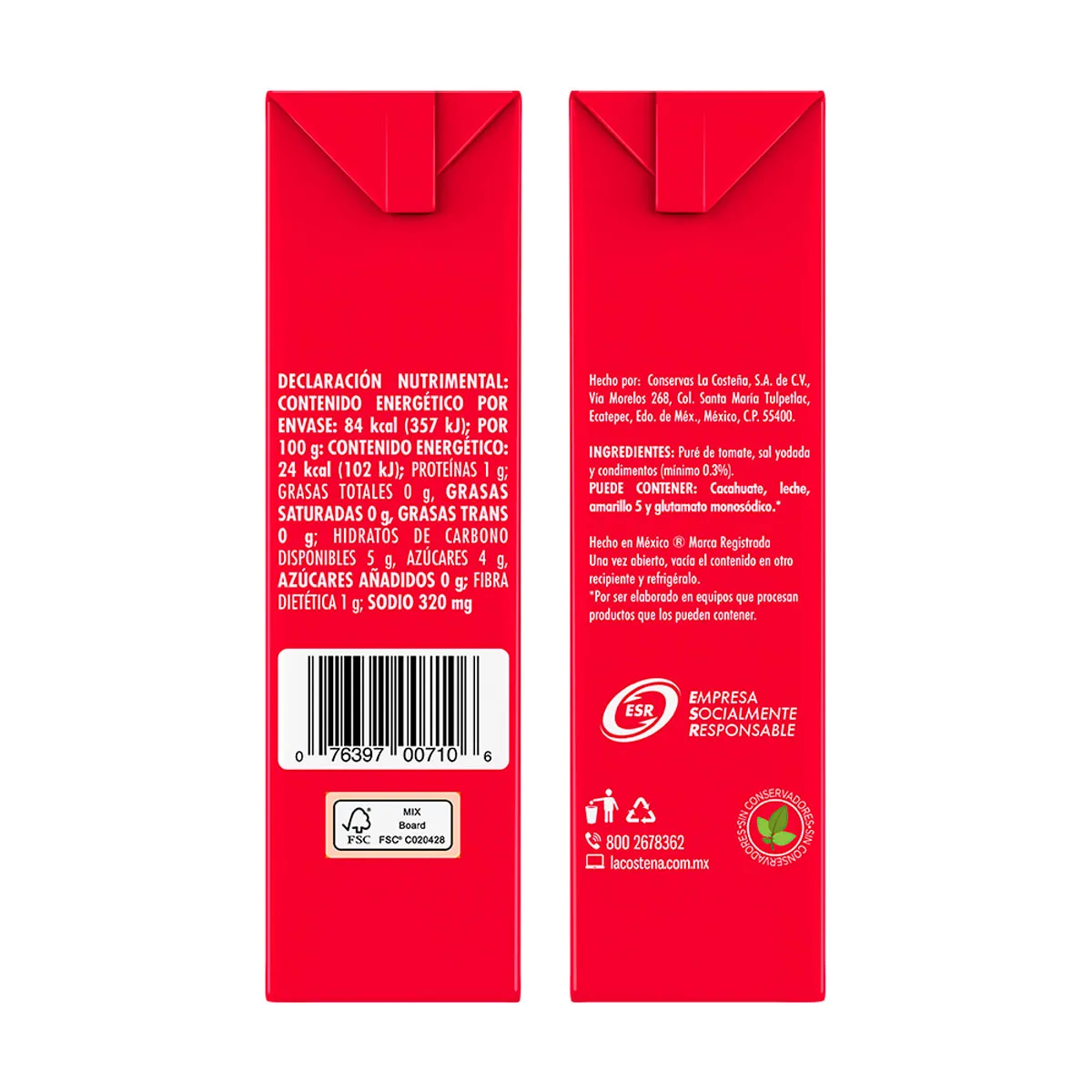 Pure de Tomate La Costeña Condimentado 350g.