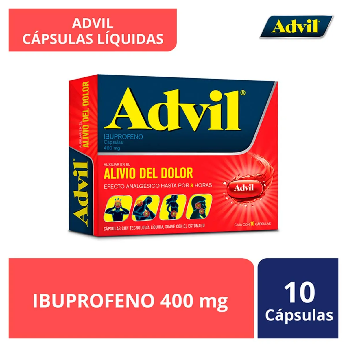 Capsulas Advil Analgésico 400mg