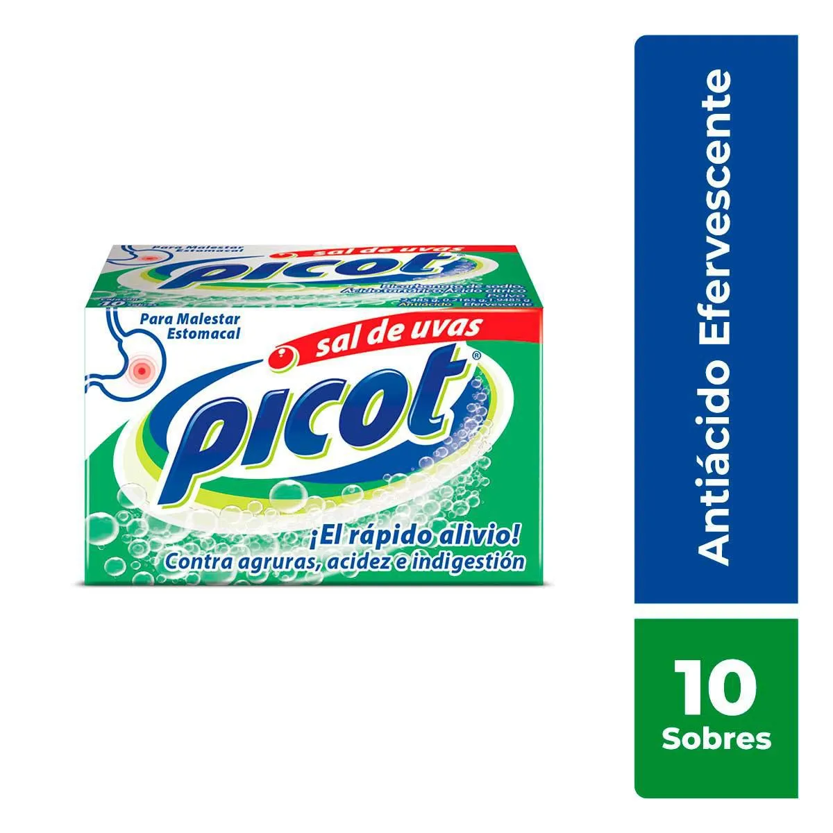 Antiácido Sal de Uvas Picot Efervescente 10 Sobres