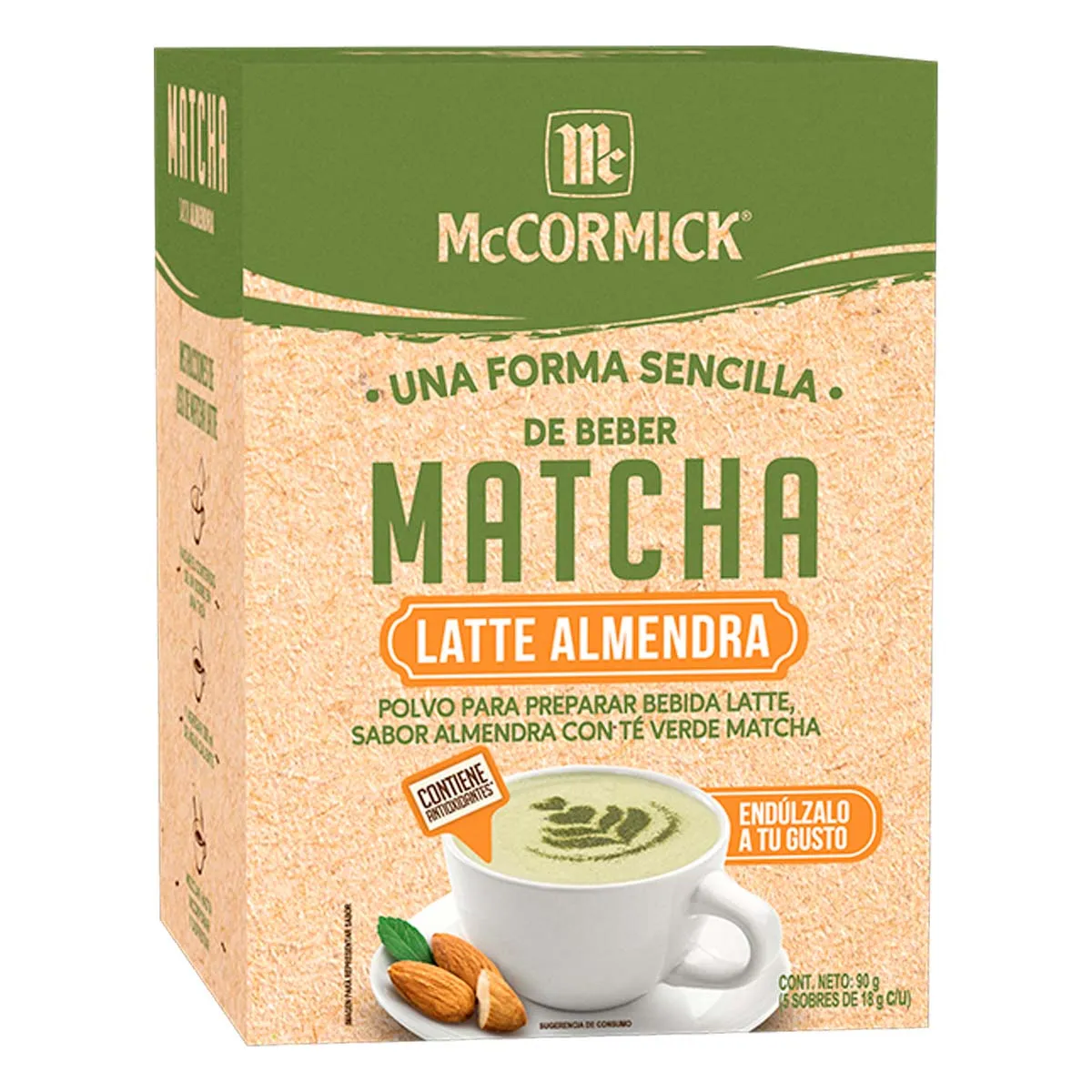 Té Mccormick Matcha Latte Almendra Con 5 Sobres