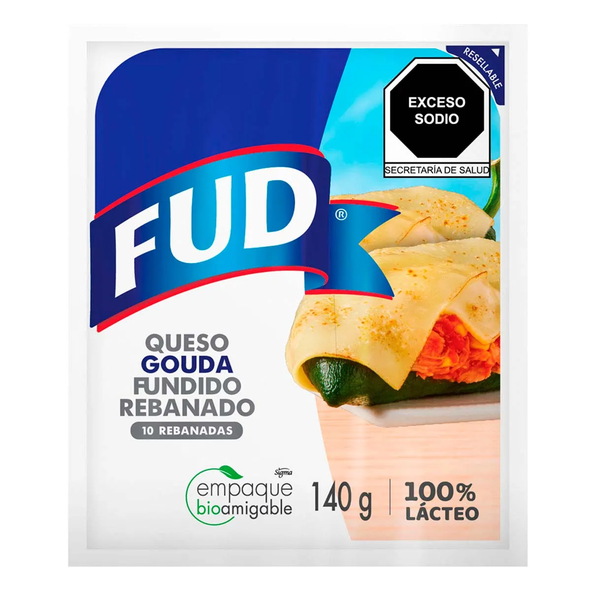 Queso Fud Gouda Fundido Rebanado 140g