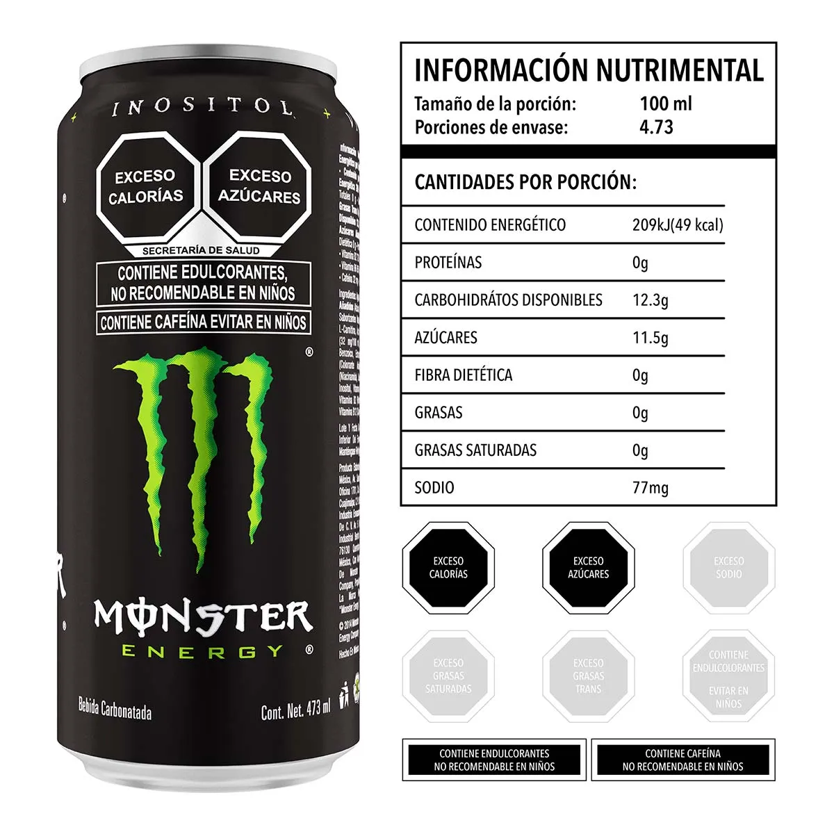 Bebida Energizante Monster Verde 473ml