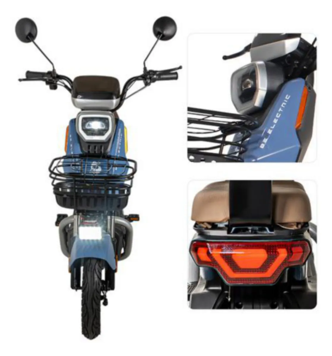 Bicicleta Electrica Moto Bici Scooter 3 Vel 55km/h 500w 12v Color Azul Acero Bizmo
