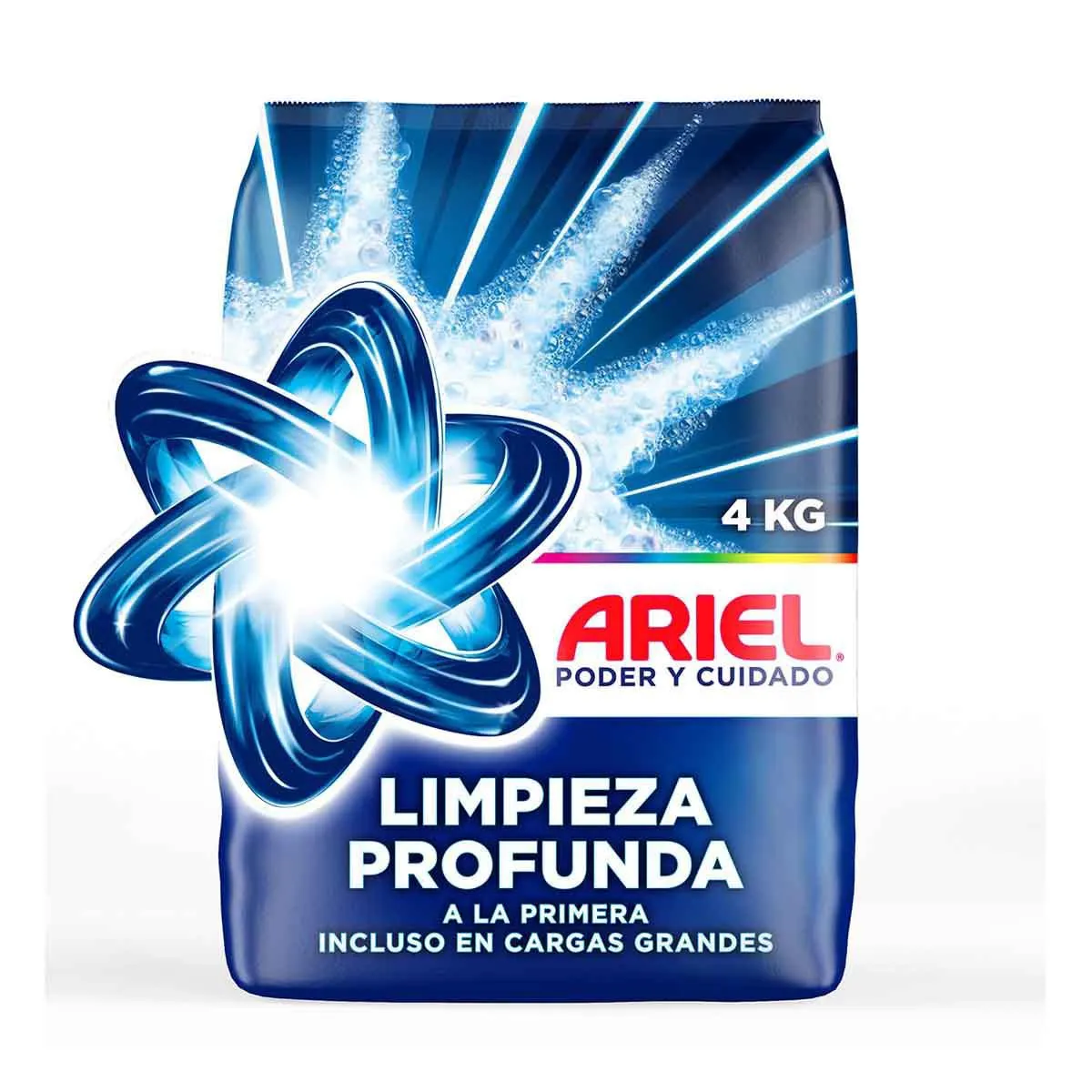 Detergente en Polvo Ariel Poder y Cuidado 33 Lavadas 4Kg