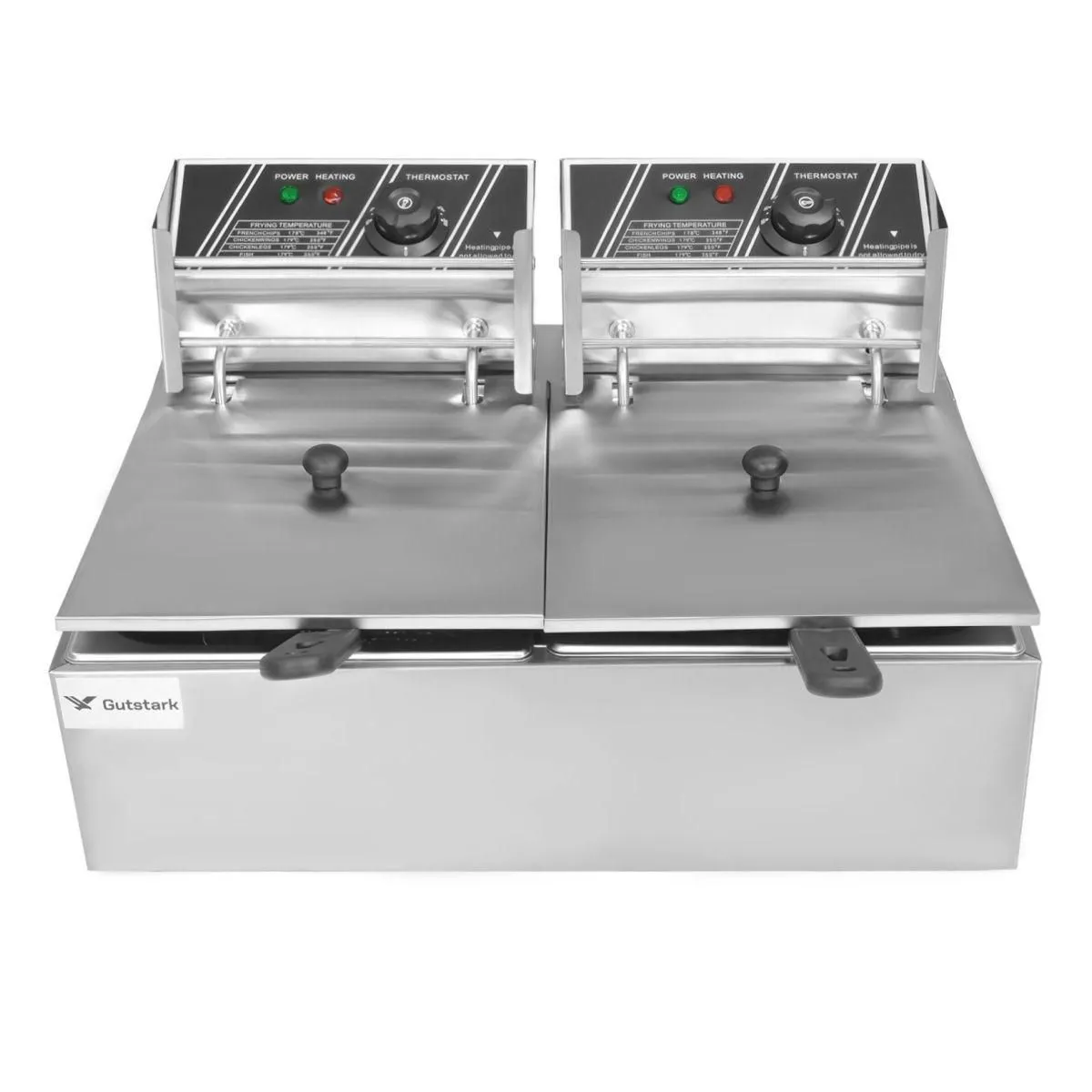 Freidora Electrica Doble Bandeja 12l Acero Inoxidable Gutstark Home