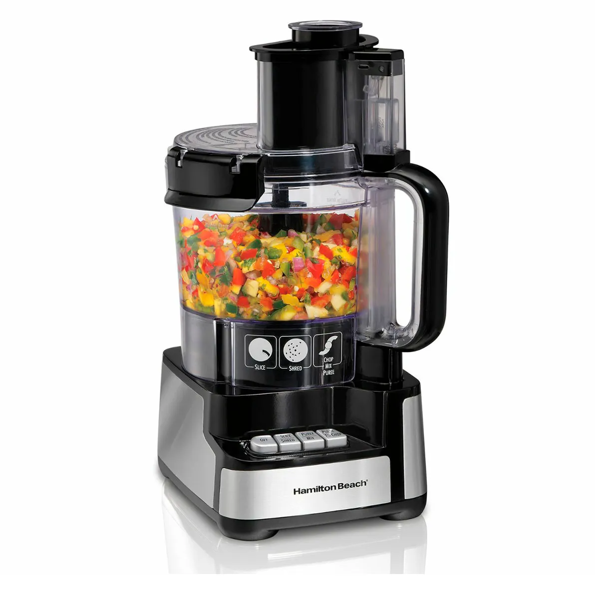Procesador de Alimentos Hamilton Beach 12 Tazas 450W 120V Stack & Snap 70725 Negro