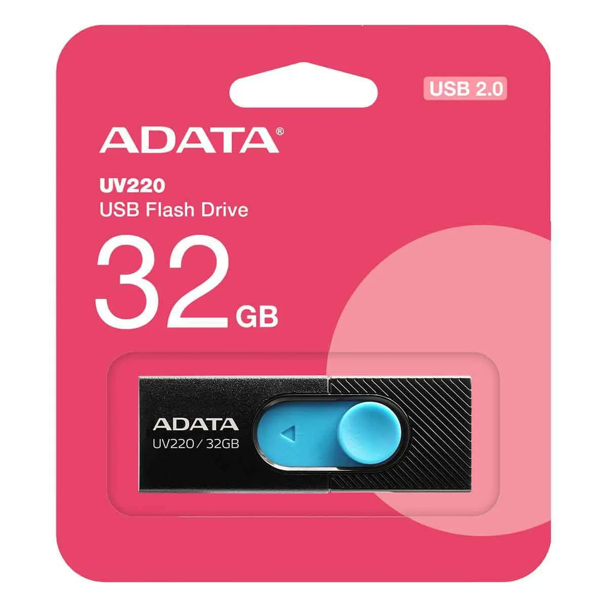 Memoria Adata USB 32GB 2.0 Negro Azul Retráctil AUV220-32G-RBKBL
