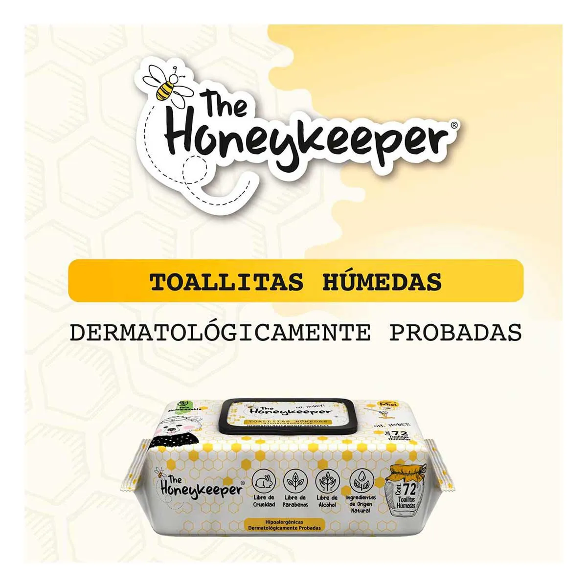 Toallitas Húmedas The Honey Keeper Miel 72 Piezas