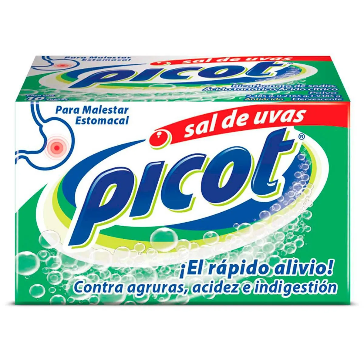Antiácido Sal de Uvas Picot Efervescente 10 Sobres