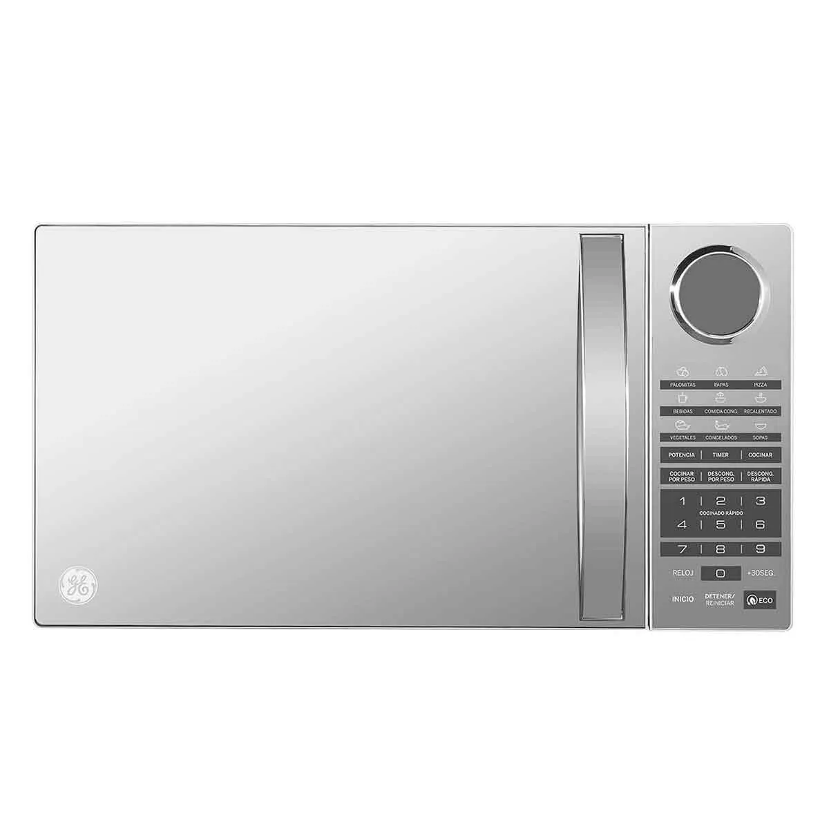 Horno de Microondas GE 0.9 Pies Cúbicos Efecto Espejo MGE09SEJ