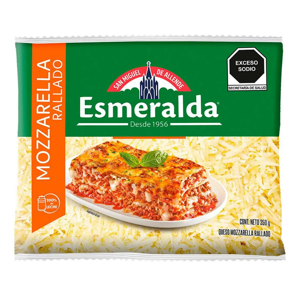 Queso Mozzarella Esmeralda Rallado 350g