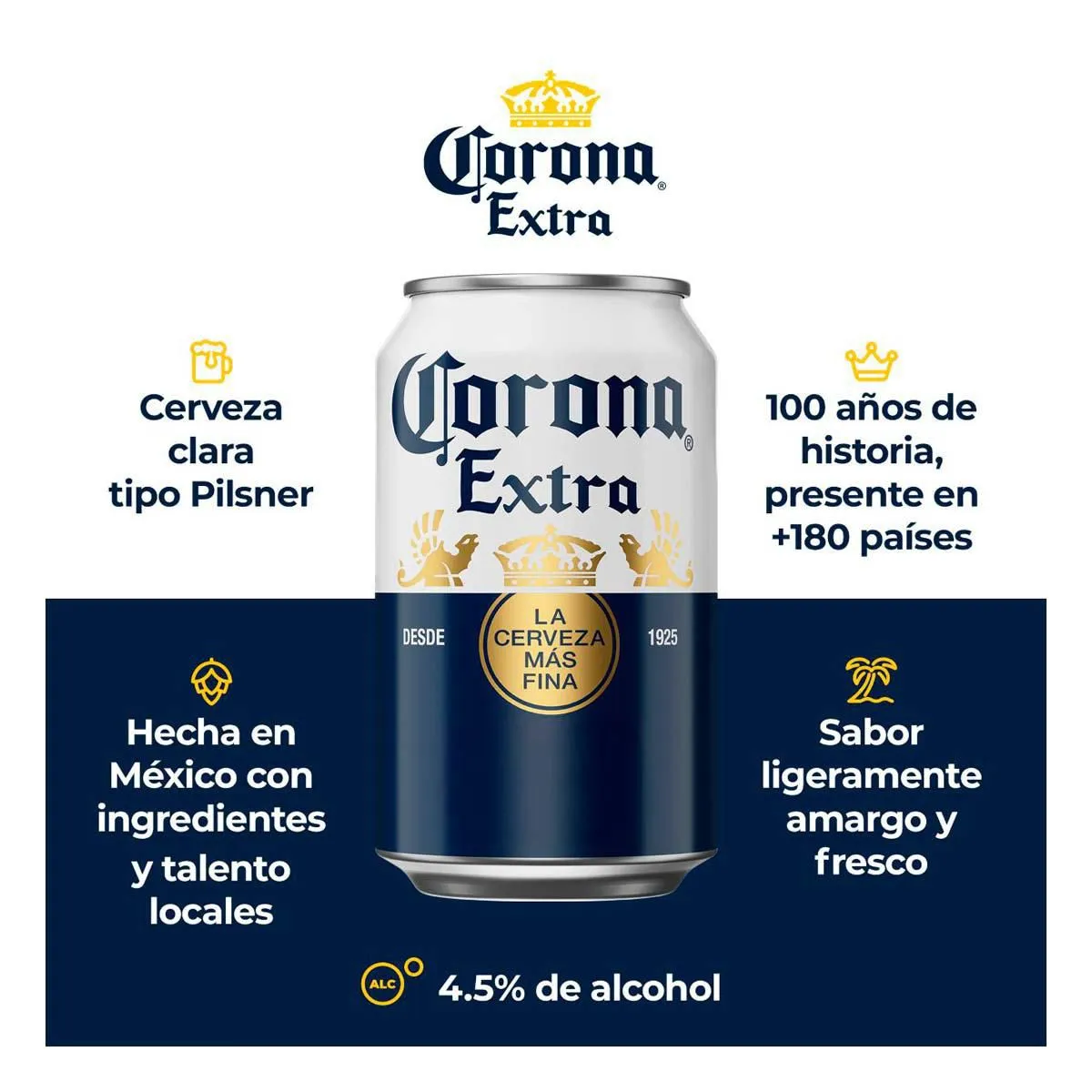 Cerveza Corona Extra 6 Latas de 355ml c/u