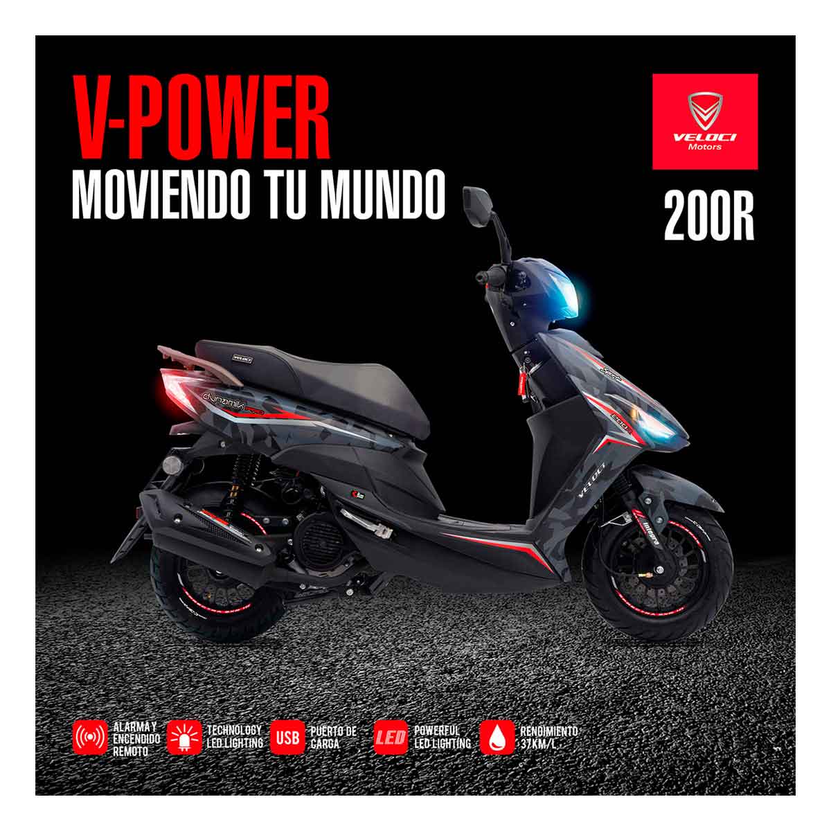 Motocicleta Veloci Dynamik Pro 200 Gris