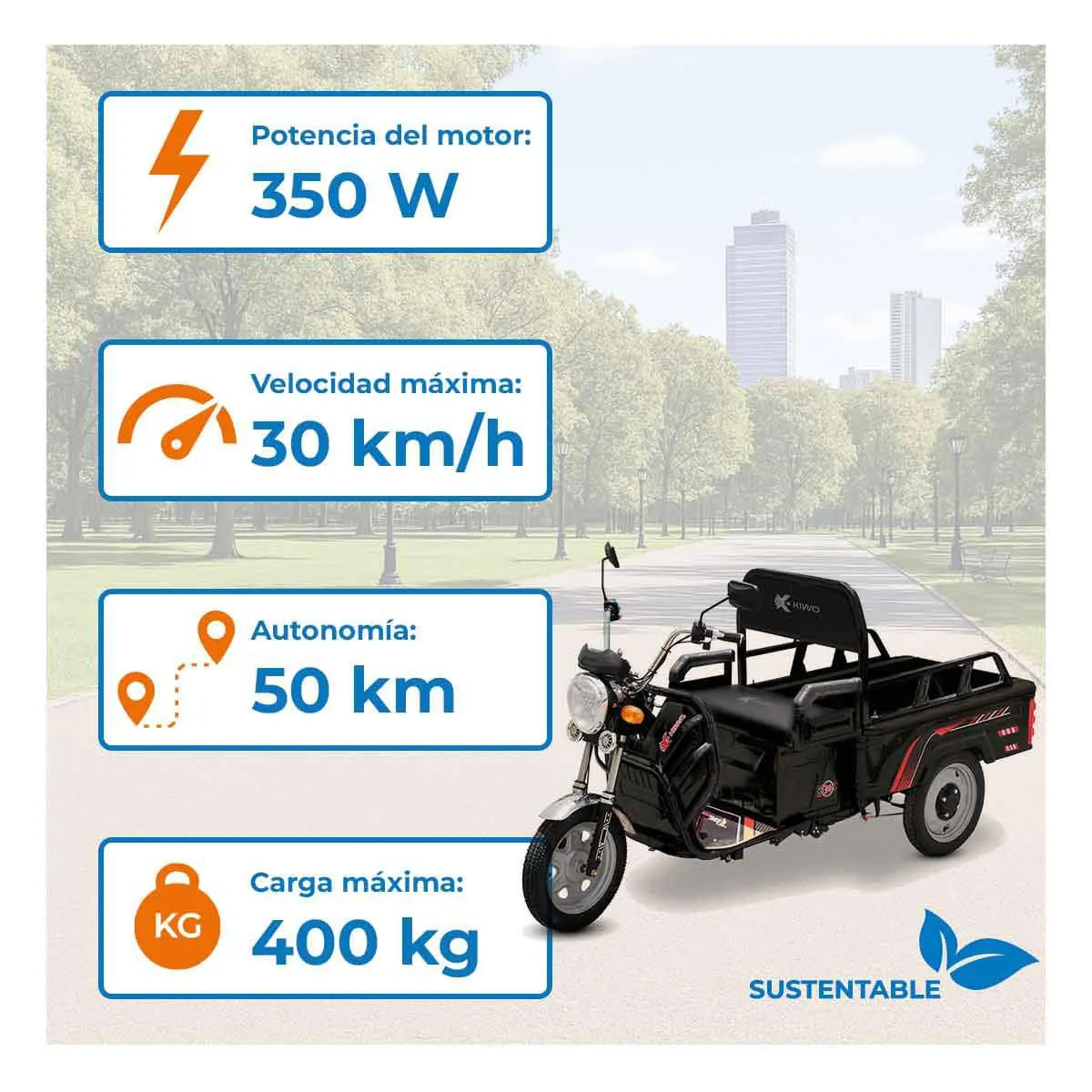 Triciclo de Carga Eléctrico KIWO Cargocycle