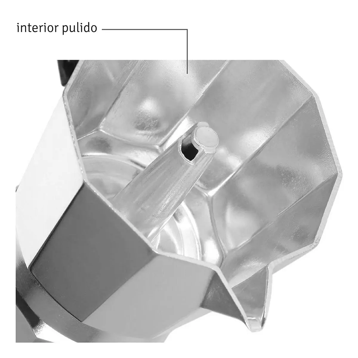 Cafetera Italiana Hudson Aluminio Pulido 6 Tazas M002