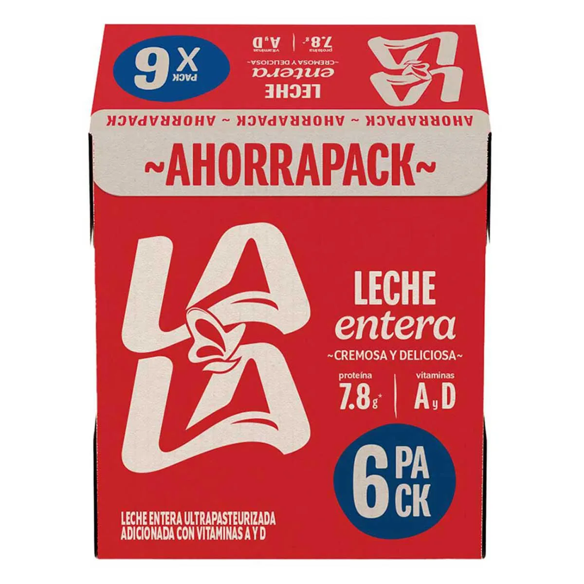 Leche Entera Lala Cartón UHT 6 Pack x 1L
