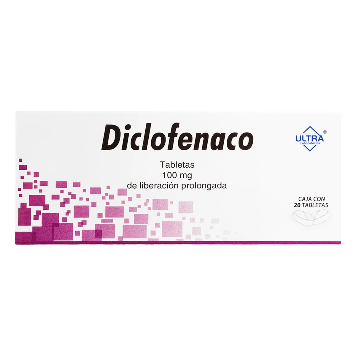 Tabletas Diclofenaco 100mg Caja con 20 Tabletas